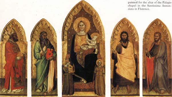 Madonna and Child Enthroned with Two Angels and SS.Andrew,Nicholas,john the Baptist and James